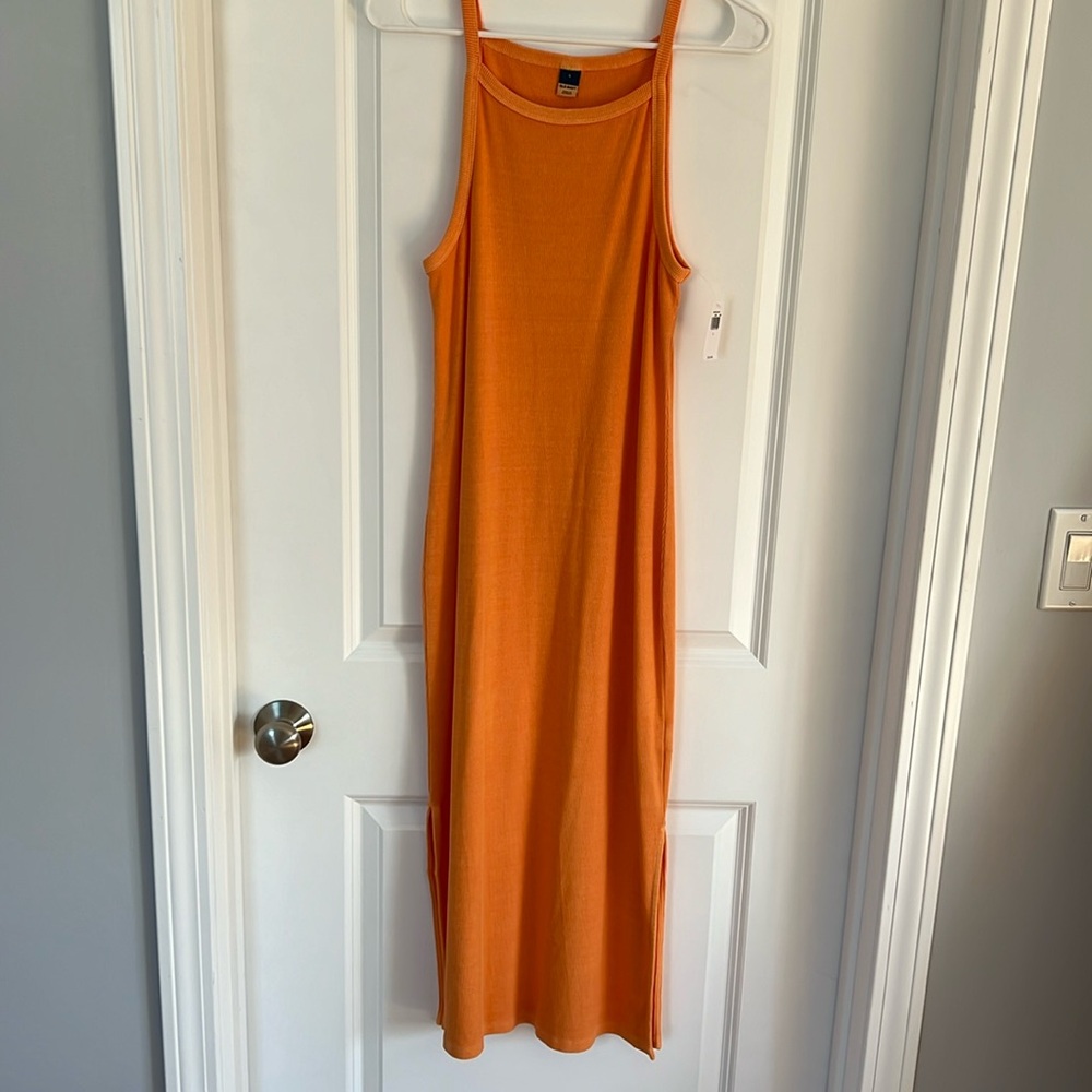 Orange Sleeveless Maxi Dress